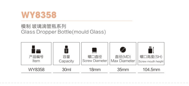 スキンケア用角形アルミニウム コメスティック スポイト ボトル