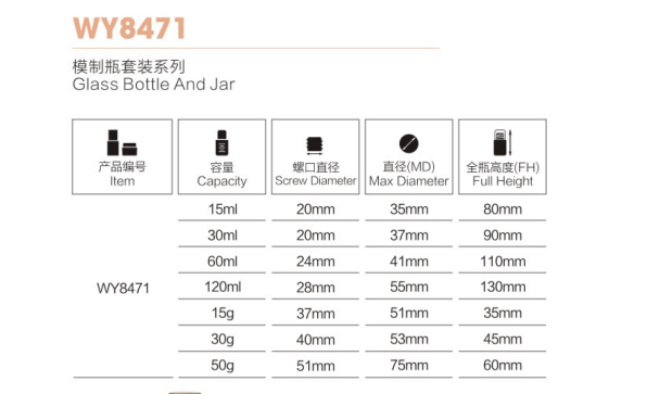 ボディクリーム用Iso9001ガラス化粧品包装